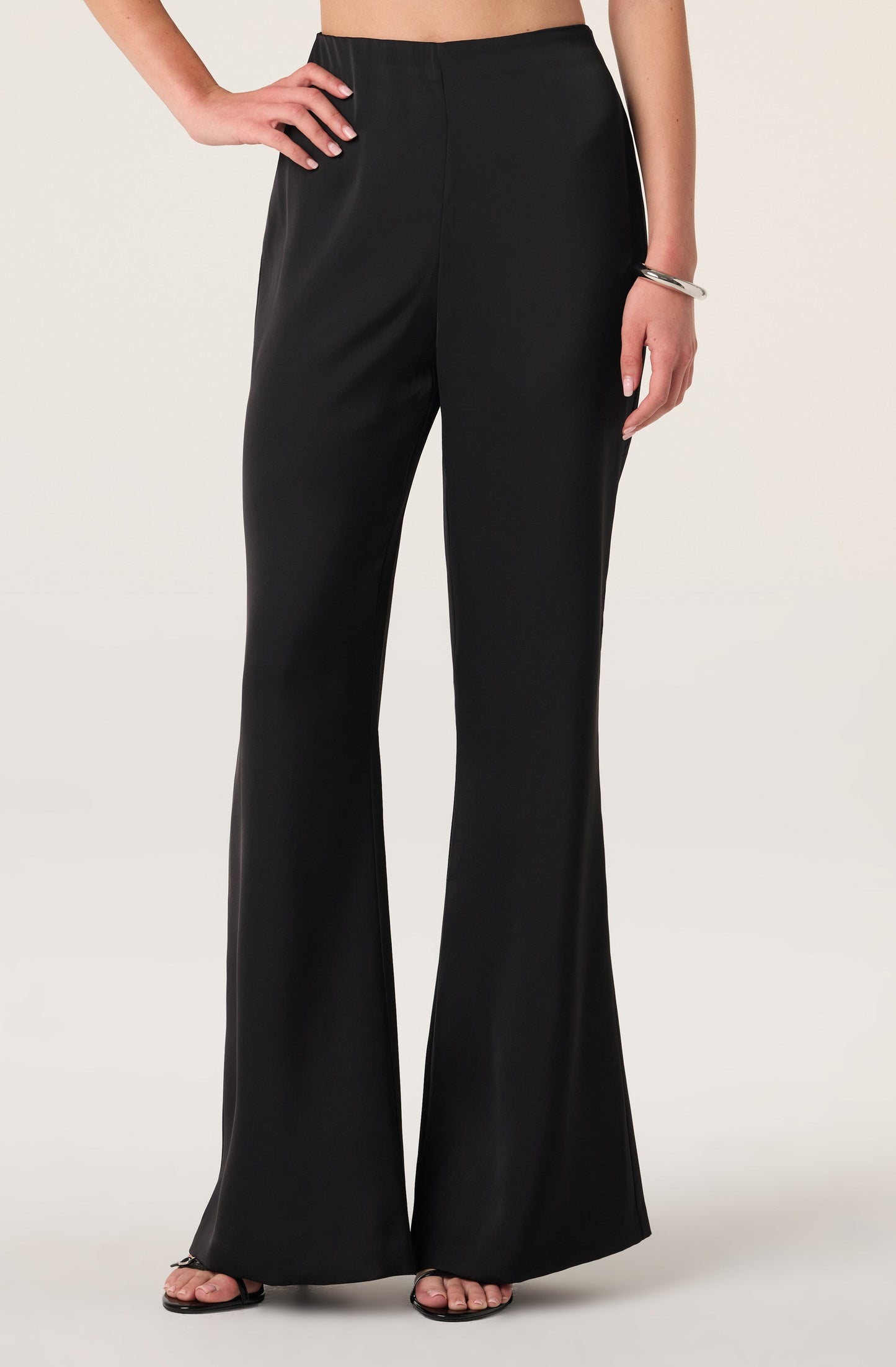 Keona Satin High-Rise Flared Pants