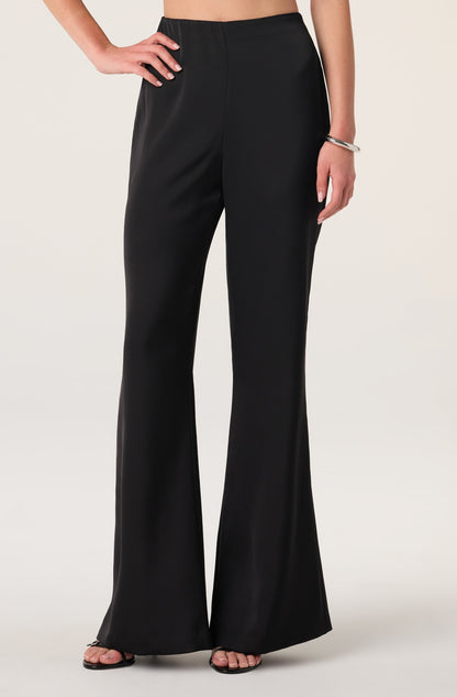 Keona Satin High-Rise Flared Pants
