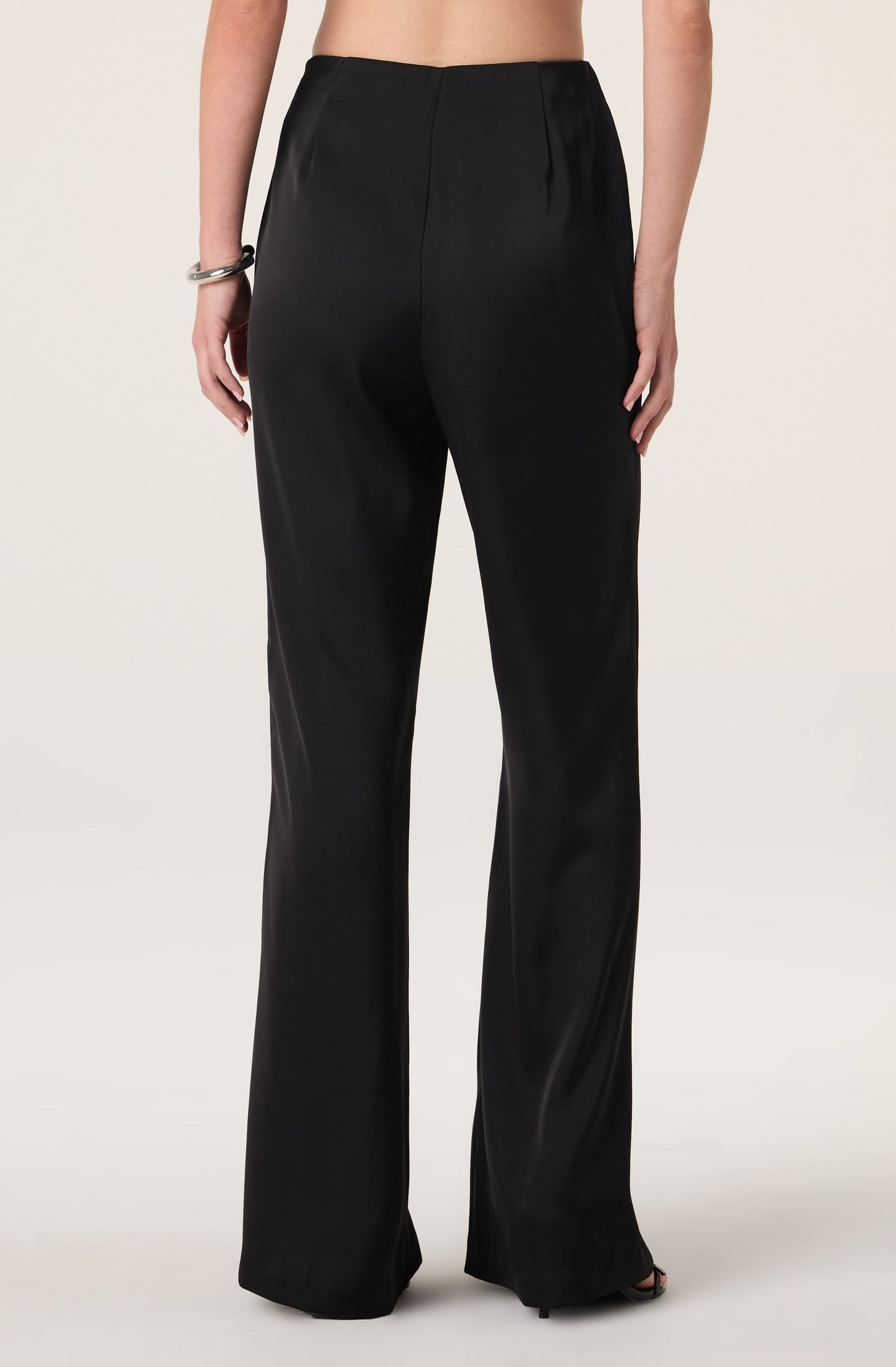 Keona Satin High-Rise Flared Pants