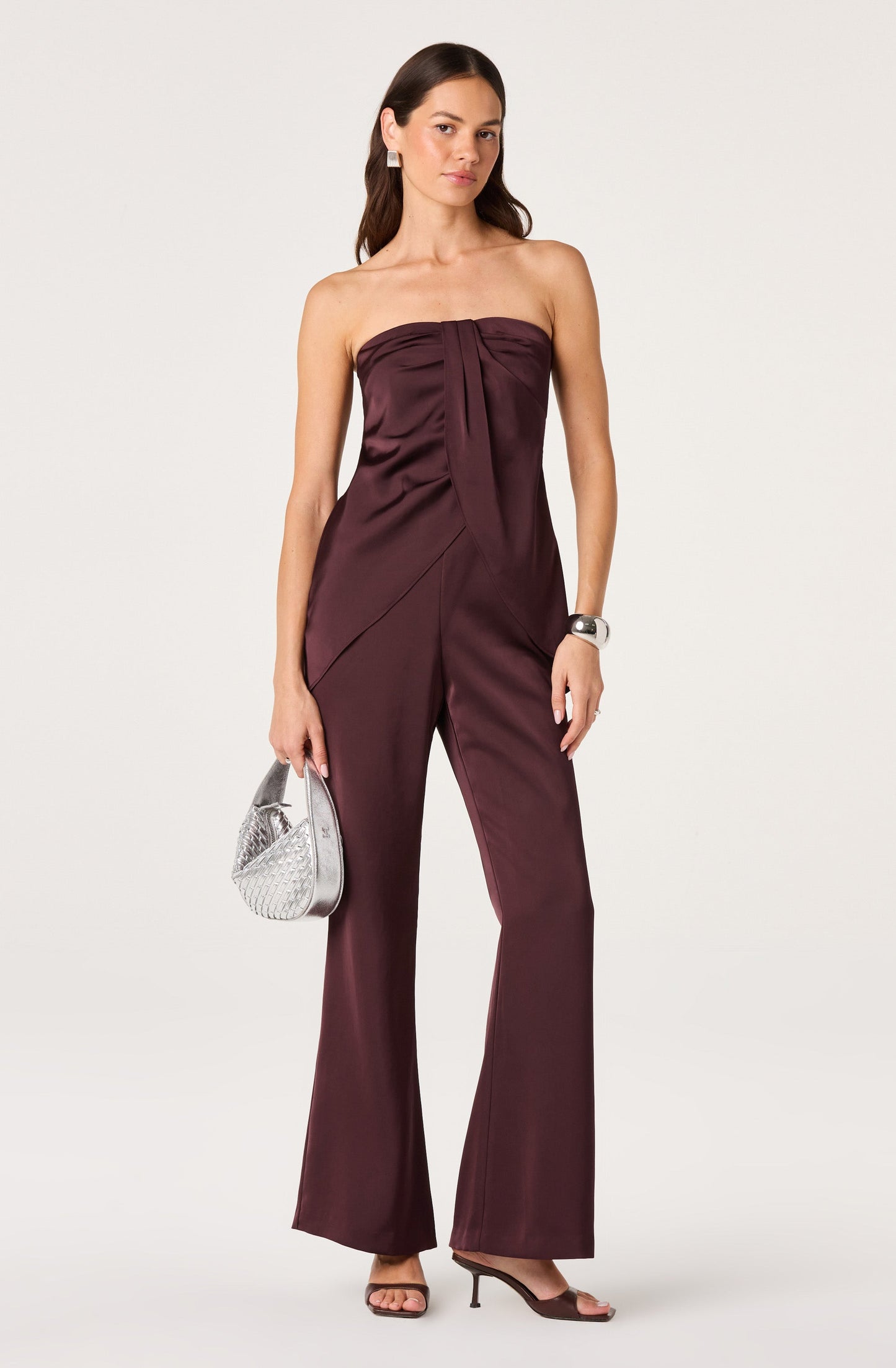 Keona Satin High-Rise Flared Pants