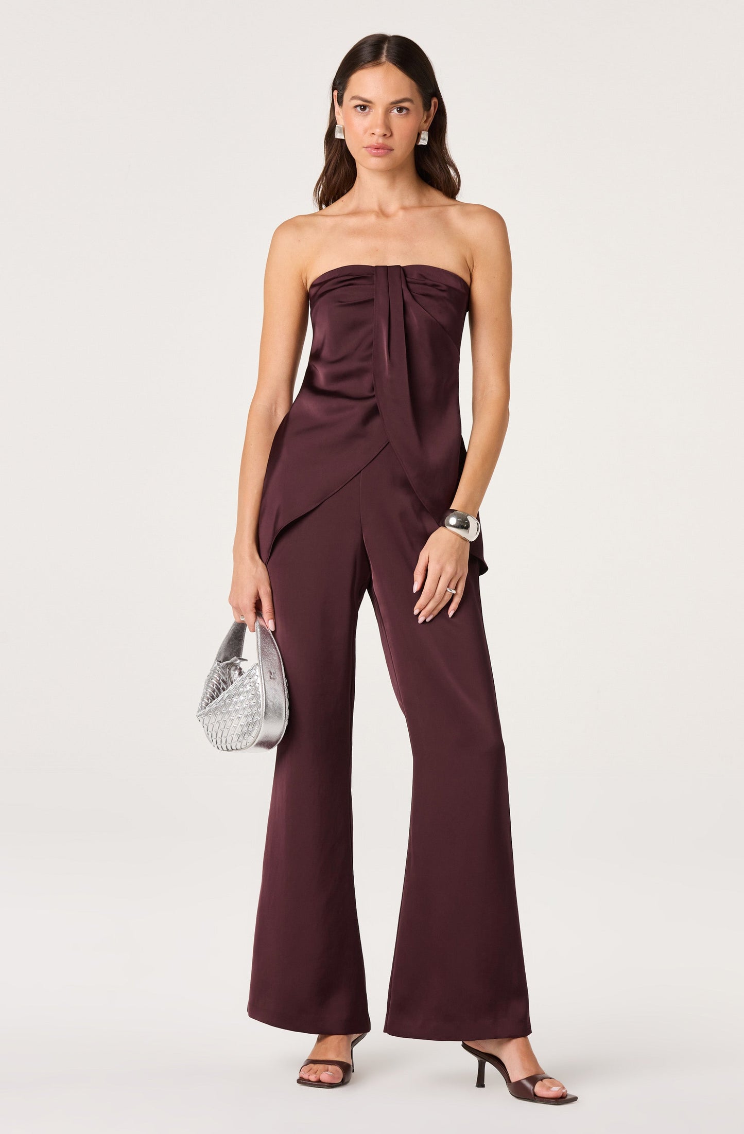 Keona Satin High-Rise Flared Pants