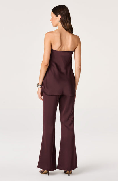 Keona Satin High-Rise Flared Pants