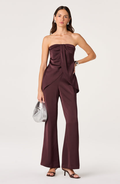 Keona Satin High-Rise Flared Pants