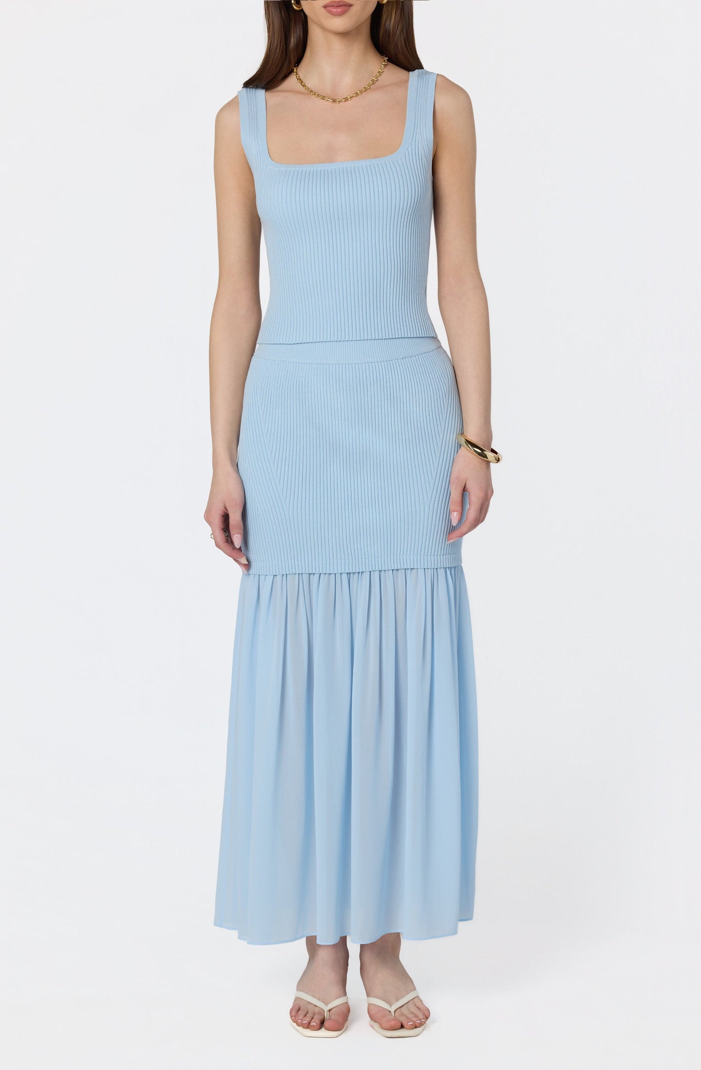 Halie Mixed Media Maxi Skirt