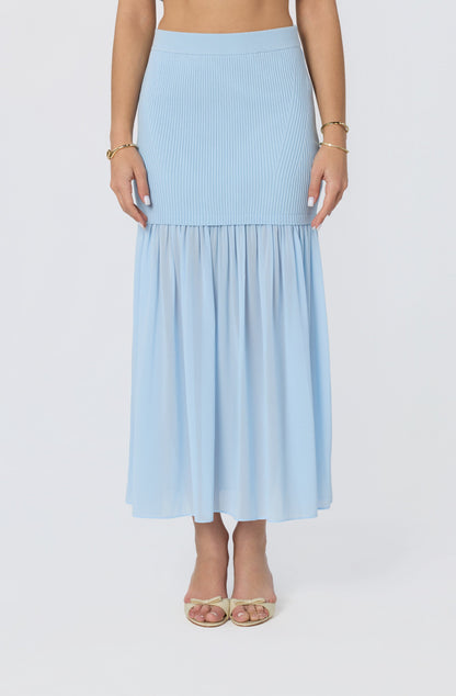 Halie Mixed Media Maxi Skirt