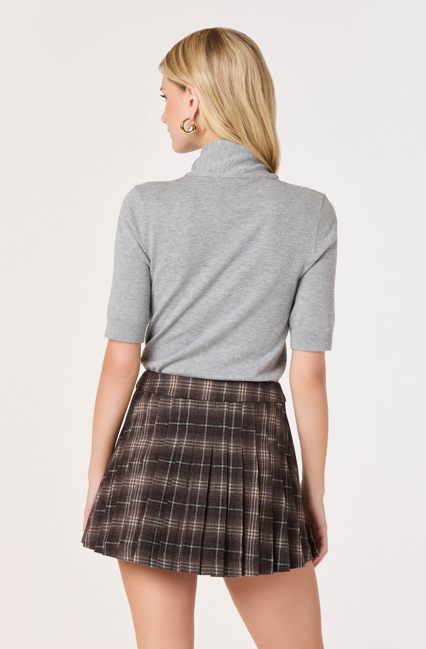 Abigayle Plaid Pleated Mini Skirt