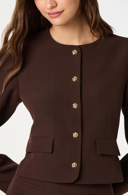 Collarless Tailored Blazer