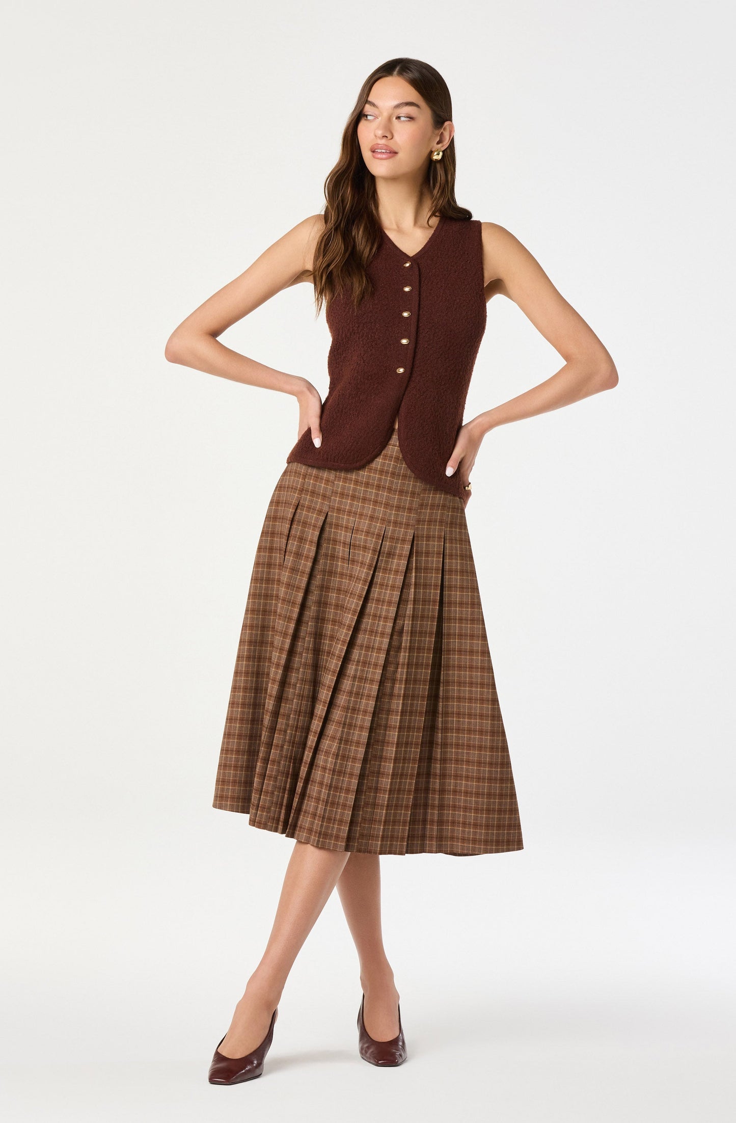 Textured Longline V-Neck Vest