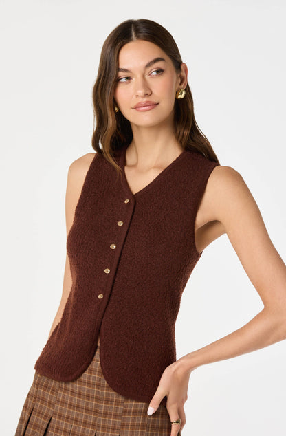 Textured Longline V-Neck Vest