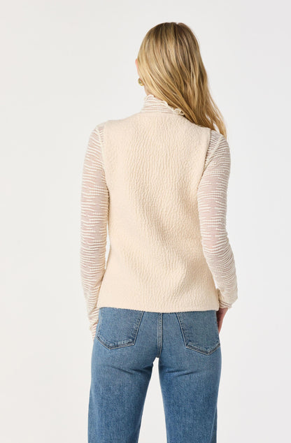 Textured Longline V-Neck Vest