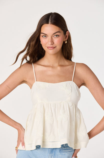 Zoe Floral Applique Babydoll Top
