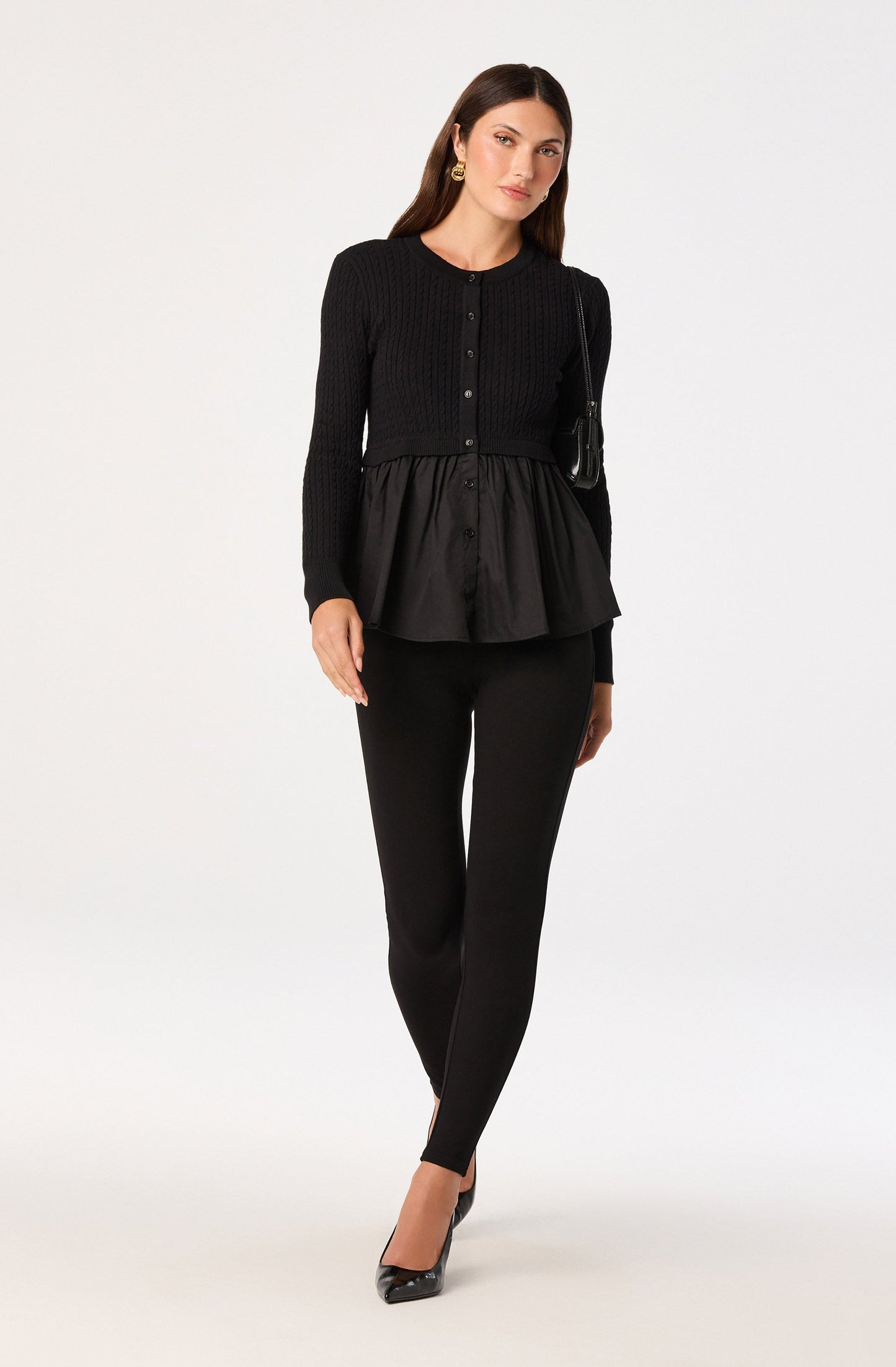 Mixed Media Peplum Top