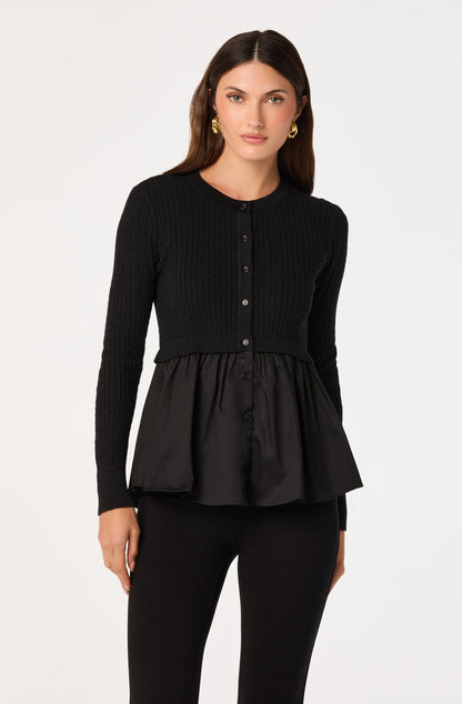 Mixed Media Peplum Top