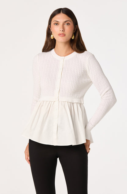 Mixed Media Peplum Top