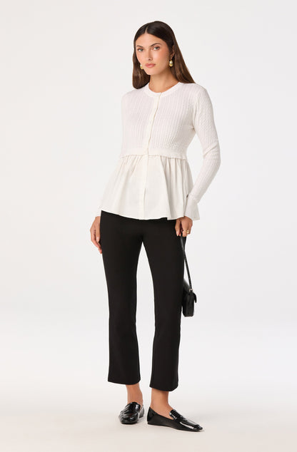 Mixed Media Peplum Top