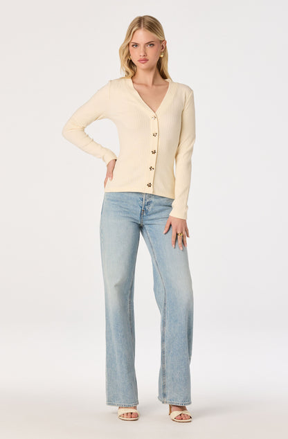 Mckenzie Ribbed V-Neck Cardigan