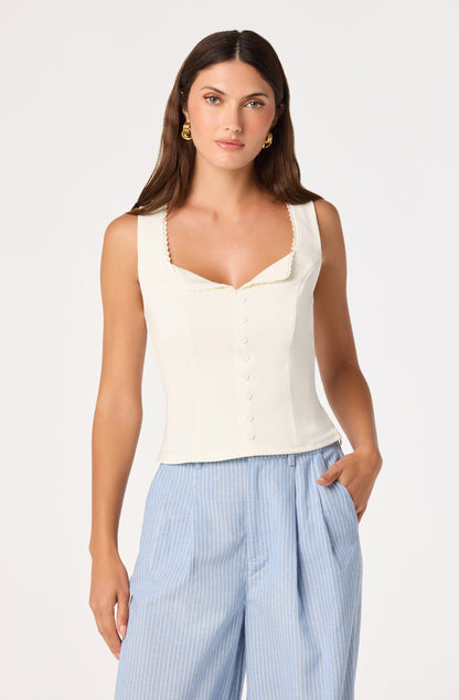 Maddison Scalloped Crochet Trim Tank