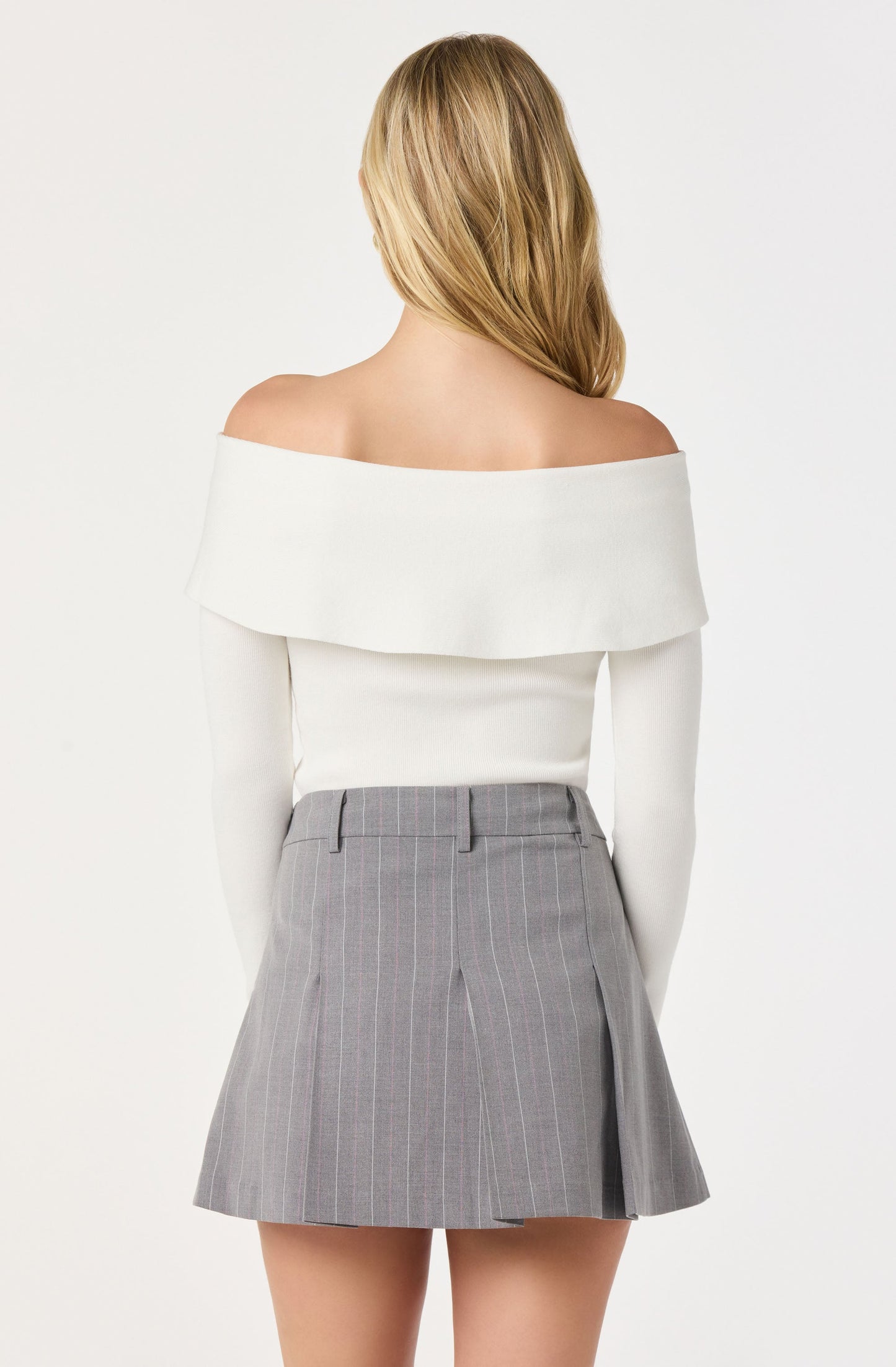 Ribbed Off Shoulder Long Sleeve Sweater