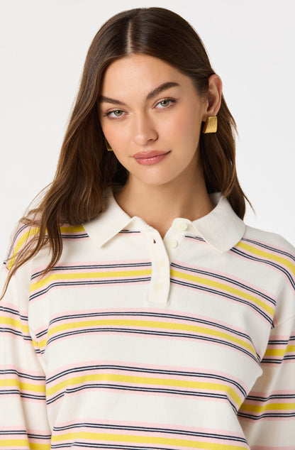 Polo Long Sleeve Striped Sweater