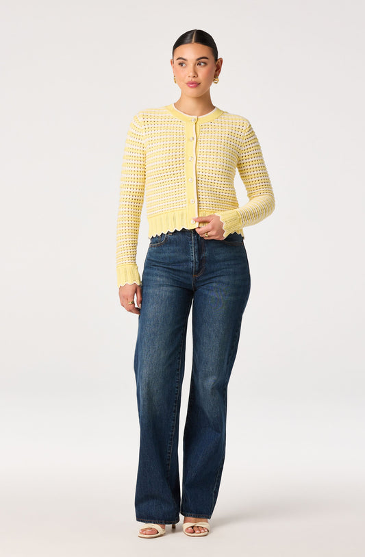 Karly Striped Open Knit Cardigan