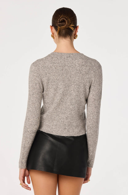 Ribbed Bow Adorned Cardigan