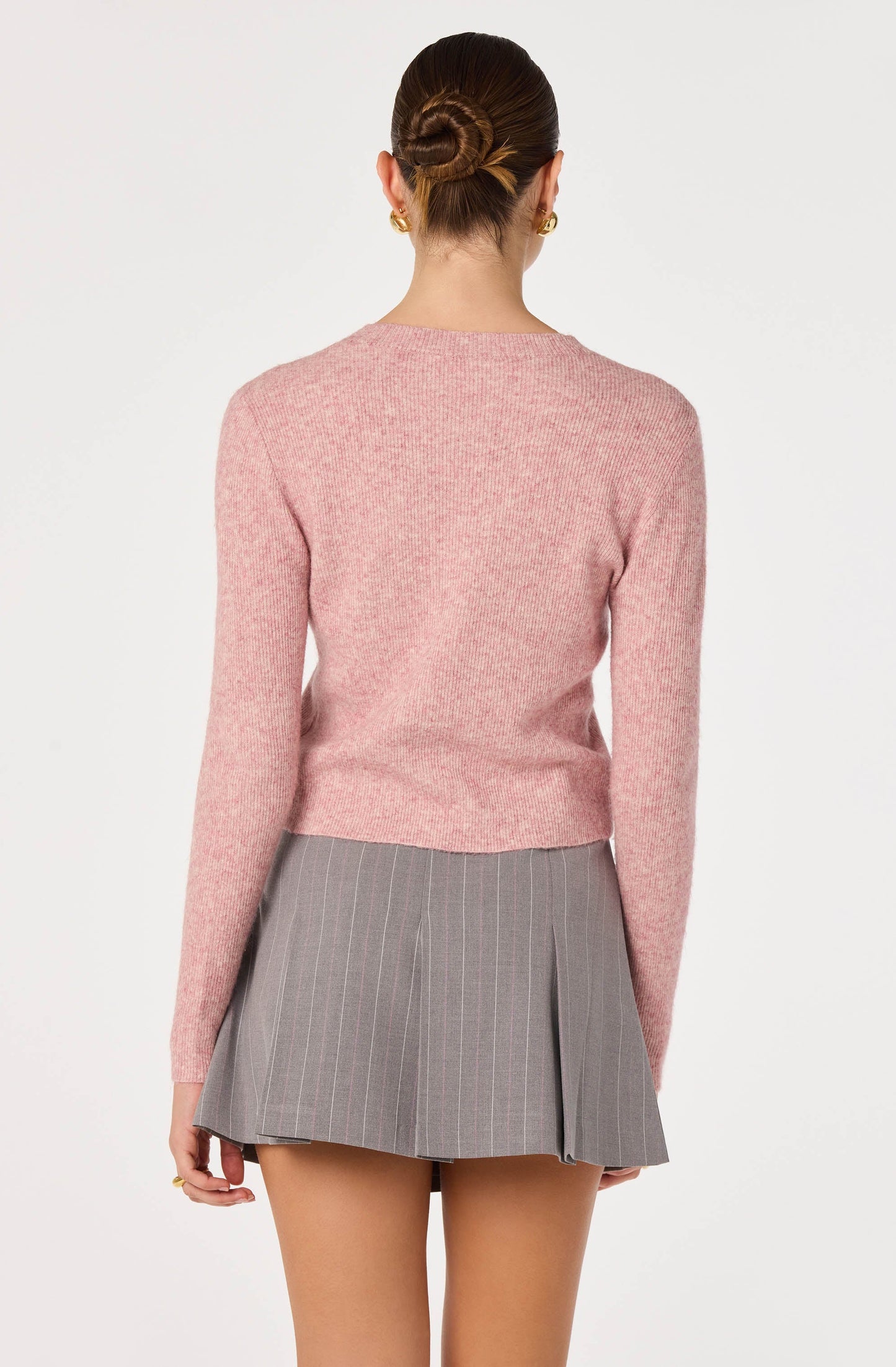 Ribbed Bow Adorned Cardigan
