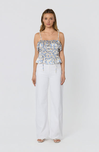 Brynn Ruched Peplum Top