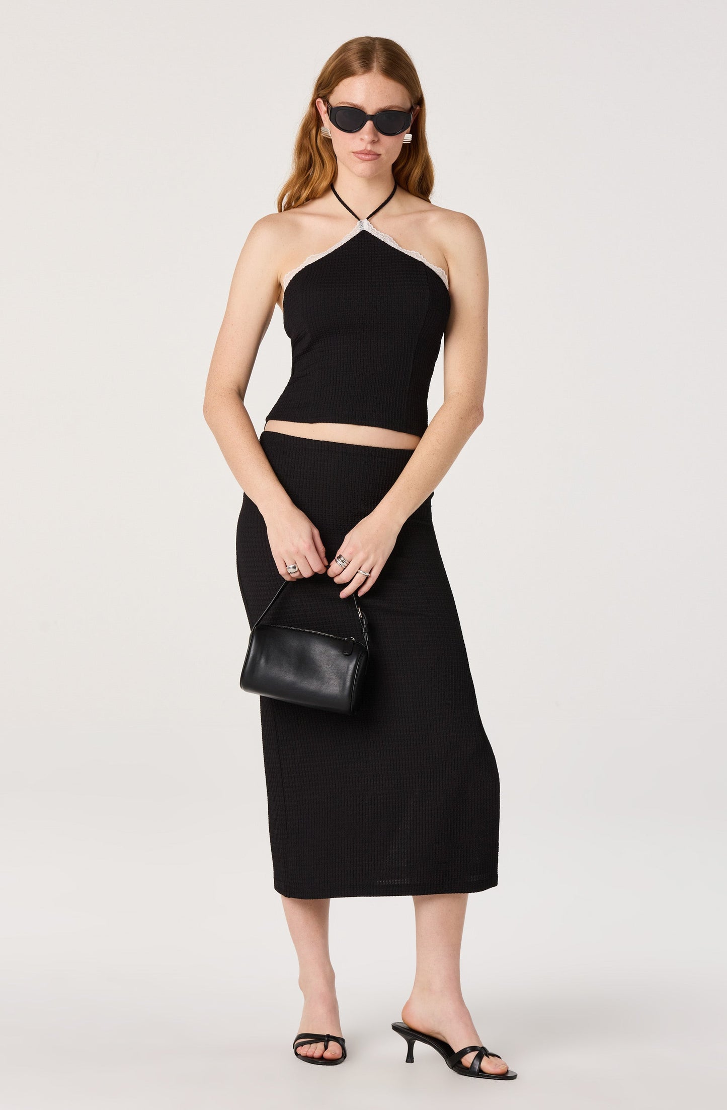 Milana Lace Trim Halter Top