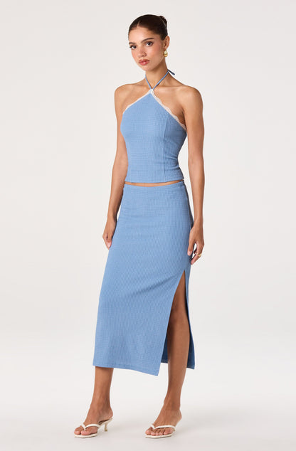 Milana Lace Trim Halter Top