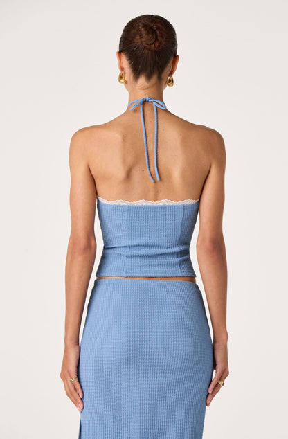 Milana Lace Trim Halter Top