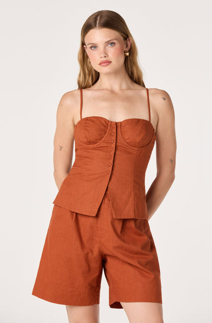 Koda Linen Bustier Crop Top