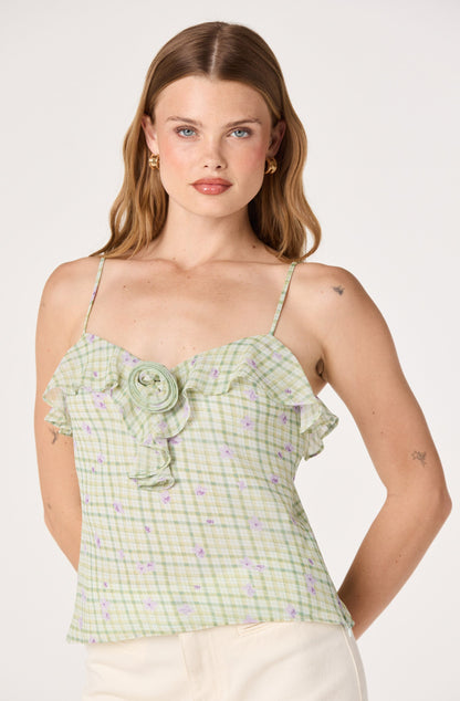 Gianna Rosette Ruffle Sweetheart Tank