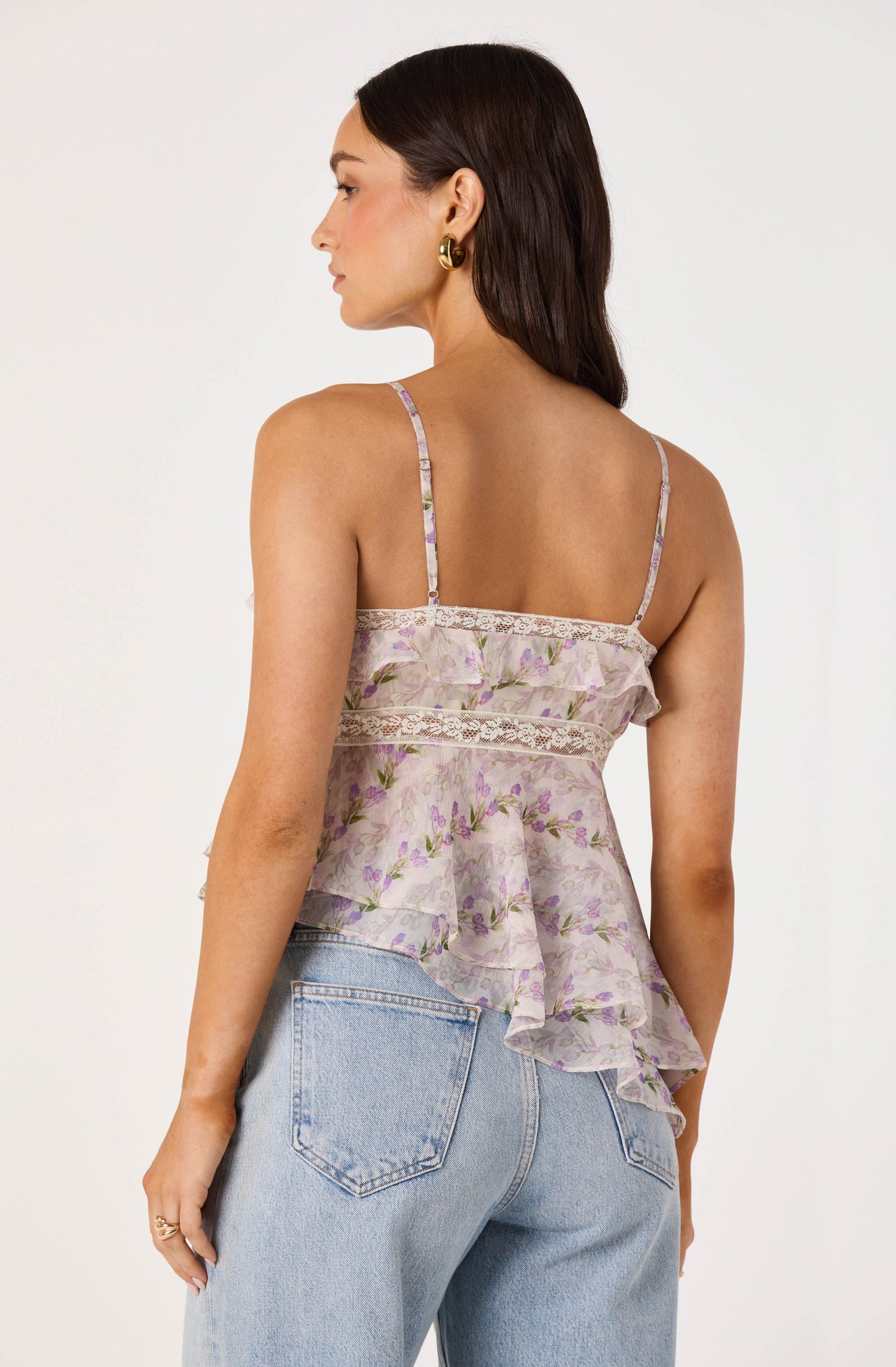 Zissel Lace Trim Tank Top