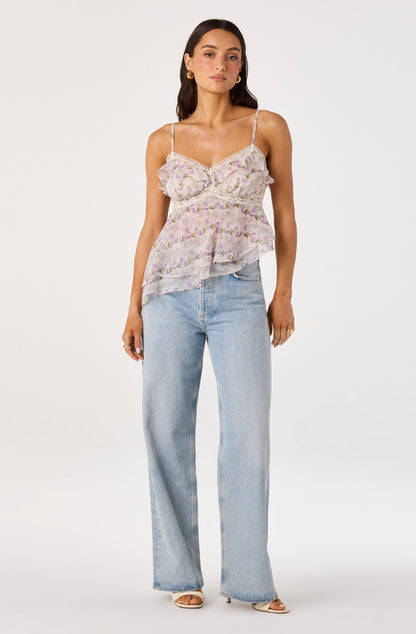 Zissel Lace Trim Tank Top