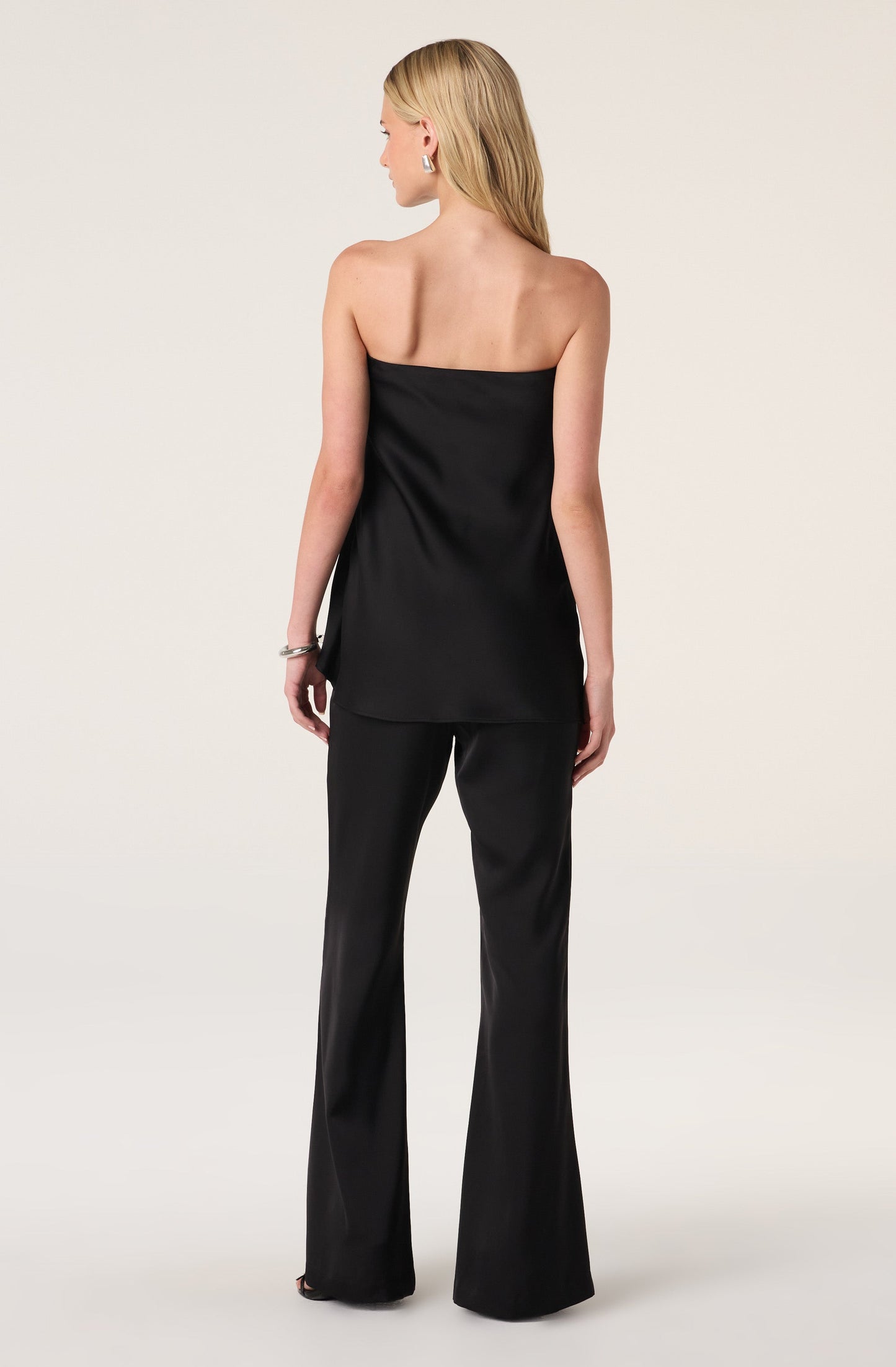 Keona Satin Faux Wrap Strapless Top