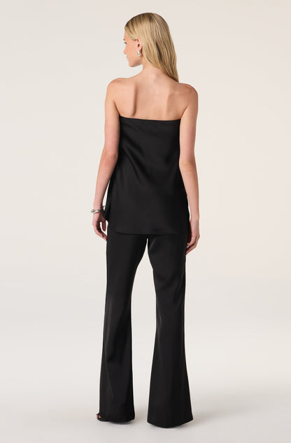Keona Satin Faux Wrap Strapless Top