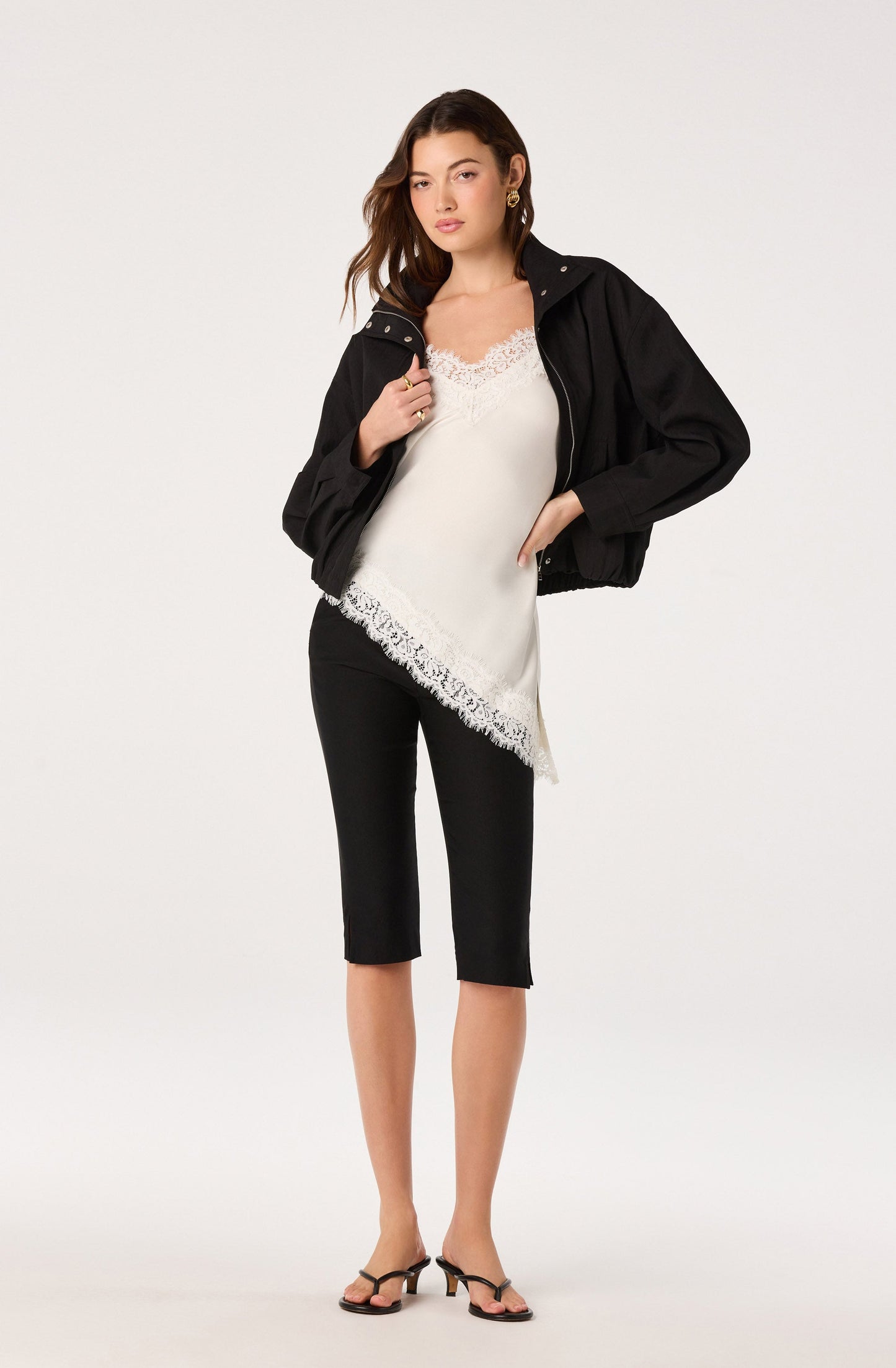 Analise Lace Trim Asymmetric Tank
