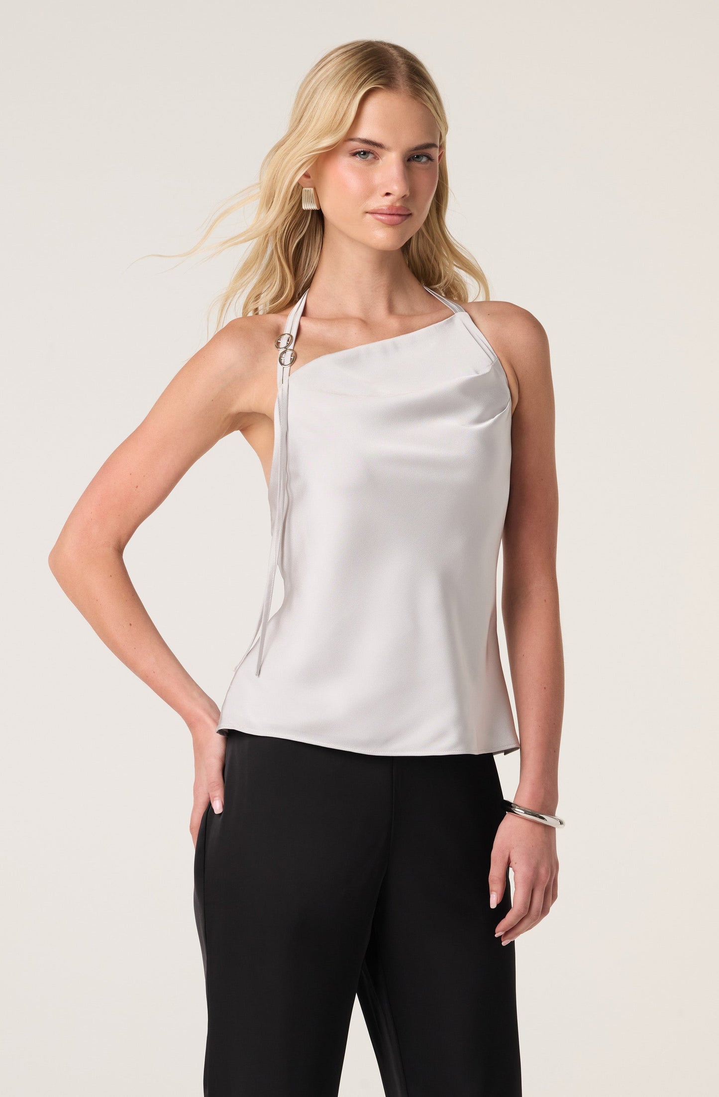 Variel Satin Halter Top