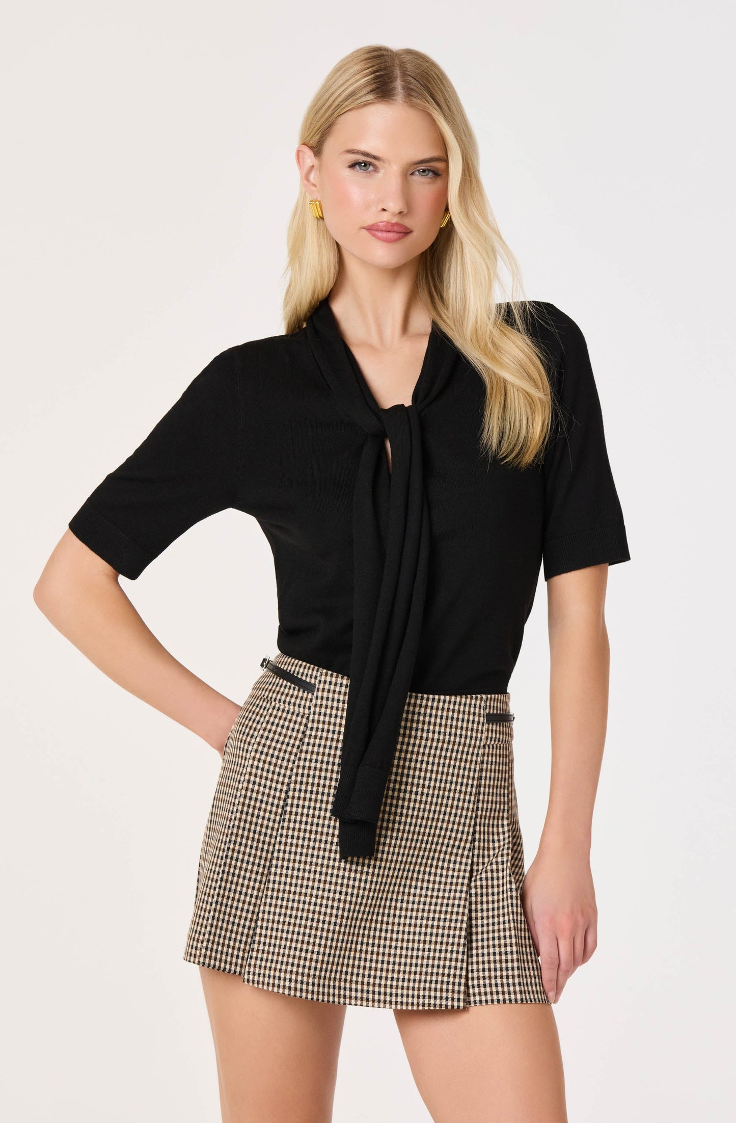 Agatha Scarf-Tie Knit Sweater
