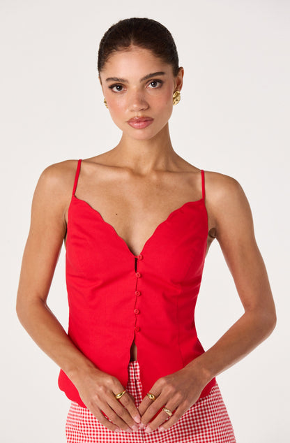 Odette V-Neck Button-Front Tank Top