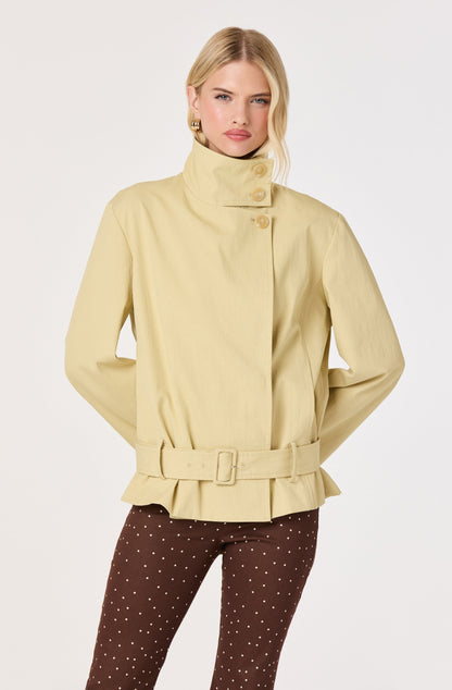Theo Funnel Collar Belted Jacket