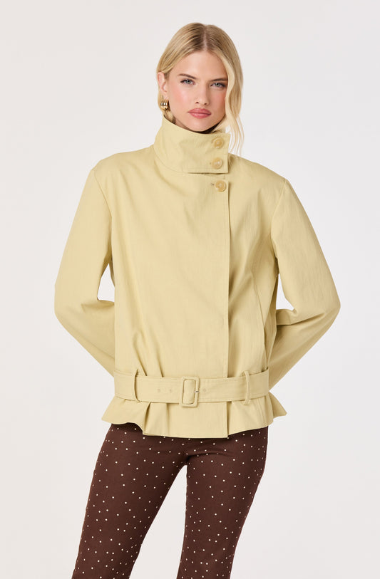 Theo Funnel Collar Belted Jacket