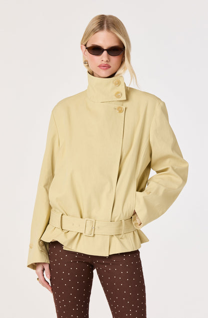 Theo Funnel Collar Belted Jacket