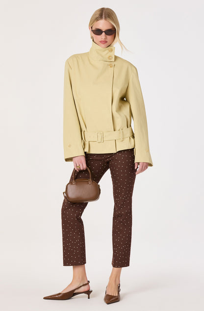 Theo Funnel Collar Belted Jacket