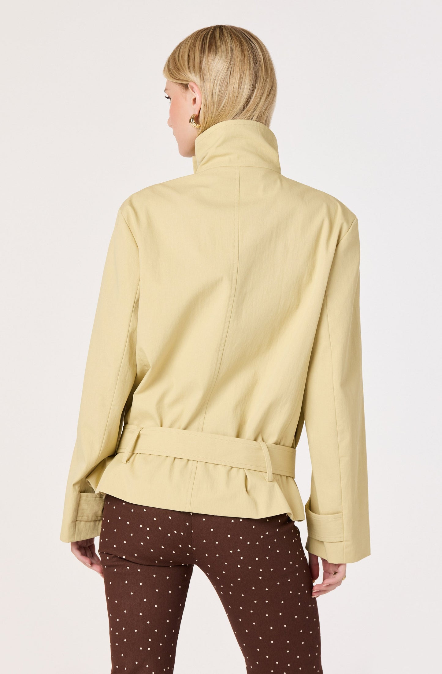 Theo Funnel Collar Belted Jacket